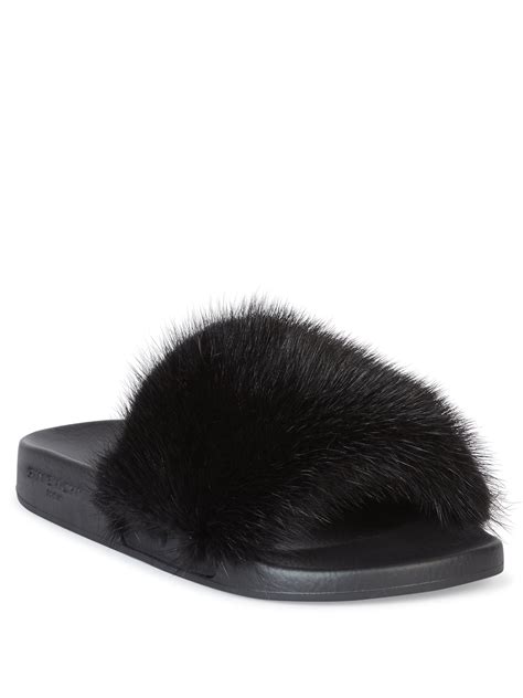 givenchy women's mink fur & rubber slides|givenchy cropped jacket.